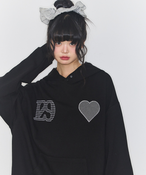 ILLIGO（イリゴ）の「129 ストライプ配色フードパーカー ブラック（パーカー・レディース・その他・OS）」の3枚目の写真