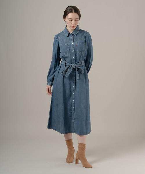 Levi's(リーバイス)の「Levi's/リーバイス ロングスリーブ マキシドレス(シャツワンピース・レディース・インディゴブルー・XS/S/M)」の4枚目の写真