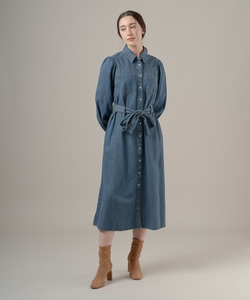 Levi's(リーバイス)の「Levi's/リーバイス ロングスリーブ マキシドレス(シャツワンピース・レディース・インディゴブルー・XS/S/M)」の5枚目の写真