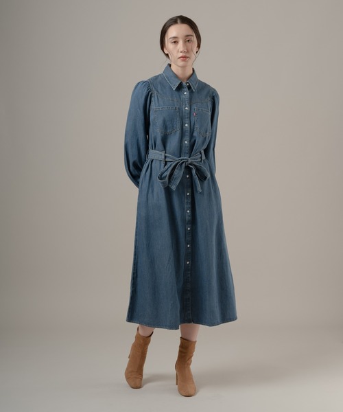 Levi's(リーバイス)の「Levi's/リーバイス ロングスリーブ マキシドレス(シャツワンピース・レディース・インディゴブルー・XS/S/M)」の6枚目の写真