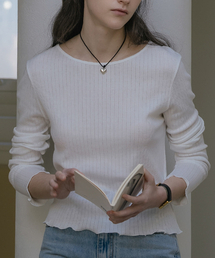 Ruffle modal blend T-shirt_White