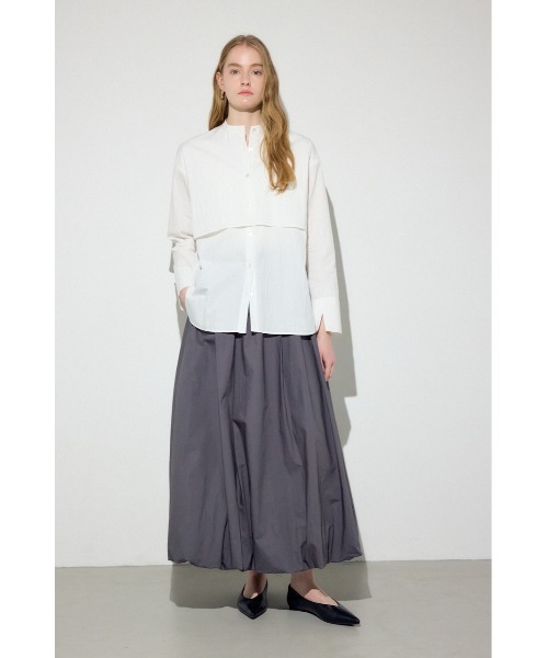 AZUL by moussy(アズールバイマウジー)の「レイヤードバンドカラーシャツ(シャツ/ブラウス・レディース・サックスブルー/ネイビー/オフホワイト・FREE)」の7枚目の写真