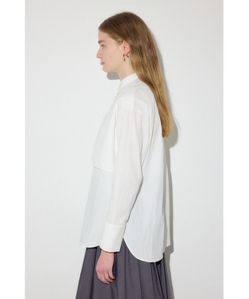 AZUL by moussy(アズールバイマウジー)の「レイヤードバンドカラーシャツ(シャツ/ブラウス・レディース・サックスブルー/ネイビー/オフホワイト・FREE)」の9枚目の写真