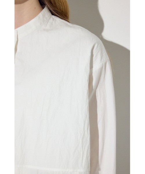 AZUL by moussy(アズールバイマウジー)の「レイヤードバンドカラーシャツ(シャツ/ブラウス・レディース・サックスブルー/ネイビー/オフホワイト・FREE)」の13枚目の写真