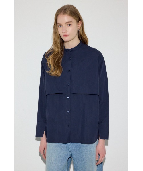 AZUL by moussy(アズールバイマウジー)の「レイヤードバンドカラーシャツ(シャツ/ブラウス・レディース・サックスブルー/ネイビー/オフホワイト・FREE)」の17枚目の写真