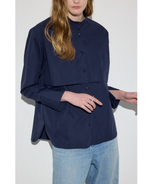 AZUL by moussy(アズールバイマウジー)の「レイヤードバンドカラーシャツ(シャツ/ブラウス・レディース・サックスブルー/ネイビー/オフホワイト・FREE)」の18枚目の写真