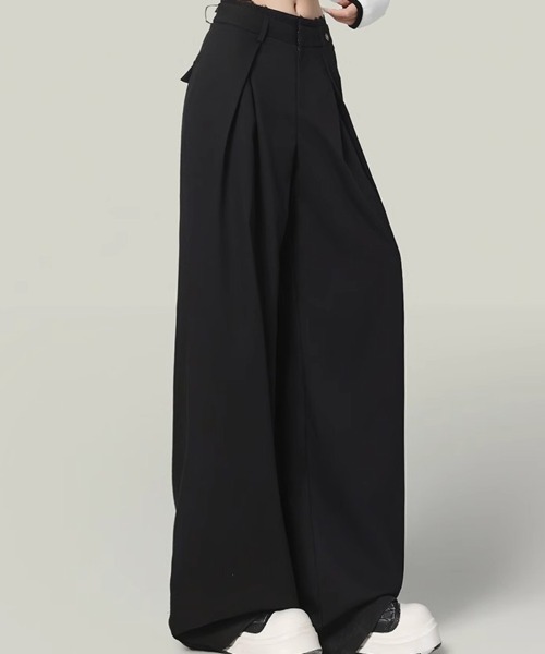 Flugge(フラッジー)の「ワイドスラックスパンツ(スラックス・レディース・ブラック/グレー・LARGE/MEDIUM)」の4枚目の写真