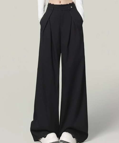 Flugge(フラッジー)の「ワイドスラックスパンツ(スラックス・レディース・ブラック/グレー・LARGE/MEDIUM)」の5枚目の写真