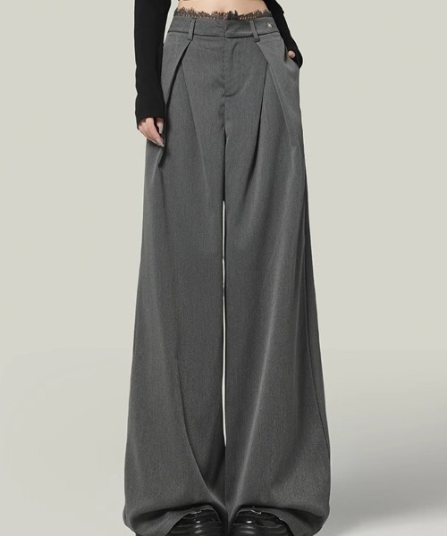 Flugge(フラッジー)の「ワイドスラックスパンツ(スラックス・レディース・ブラック/グレー・LARGE/MEDIUM)」の6枚目の写真