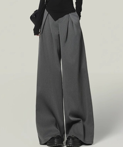 Flugge(フラッジー)の「ワイドスラックスパンツ(スラックス・レディース・ブラック/グレー・LARGE/MEDIUM)」の7枚目の写真