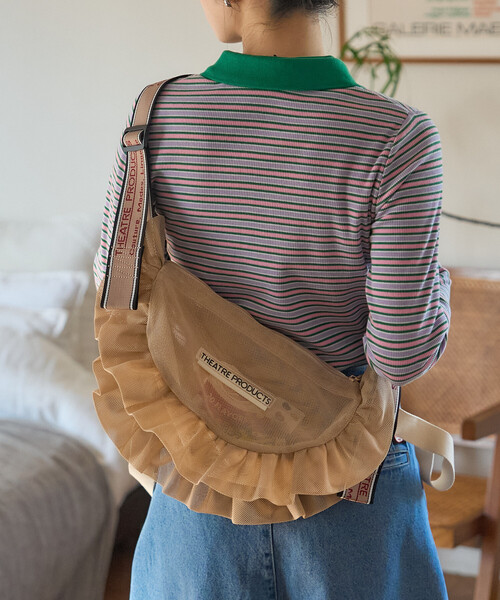 FREAK'S STORE(フリークスストア)の「<新色追加>THEATRE PRODUCTS × FREAK'S STORE/シアタープロダクツ 別注 メッシュ フリル ラウンド ショルダーバッグ(ショルダーバッグ・レディース・ライトグレー/ブラック/ベージュ/グリーン/レッド/ブルー・ONE SIZE)」の16枚目の写真