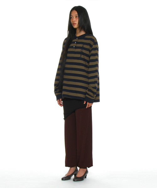 PARTIMENTO WOMEN（パルティメントウィメン）の「チーム76パッチストライプポロTシャツ_ネイビー（ポロシャツ・レディース・その他・ONE SIZE）」の3枚目の写真