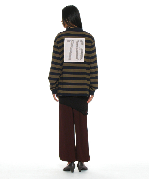 PARTIMENTO WOMEN（パルティメントウィメン）の「チーム76パッチストライプポロTシャツ_ネイビー（ポロシャツ・レディース・その他・ONE SIZE）」の7枚目の写真