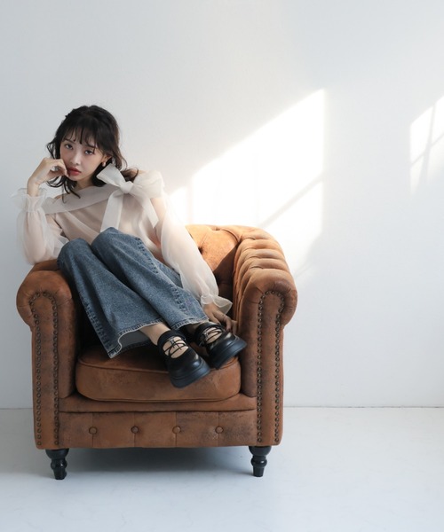 VIVIAN（ヴィヴィアン）の「厚底レースアップメリージェーンスニーカー ZOZOTOWN+オフィシャルサイト限定商品（ドレスシューズ・レディース・ベージュ/ブラック・LL/L/M/S）」の9枚目の写真