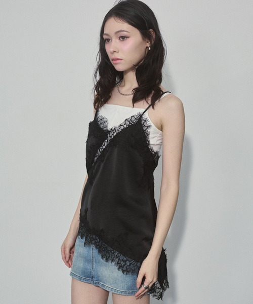 ENVYM（アンビー）の「サテンレースキャミソール（キャミソール・レディース・ブラウン/ブラック/ホワイト・FREE）」の20枚目の写真
