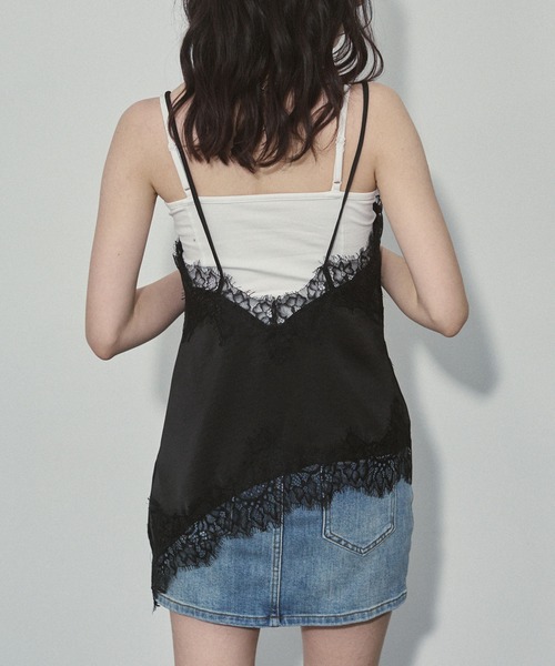 ENVYM（アンビー）の「サテンレースキャミソール（キャミソール・レディース・ブラウン/ブラック/ホワイト・FREE）」の21枚目の写真