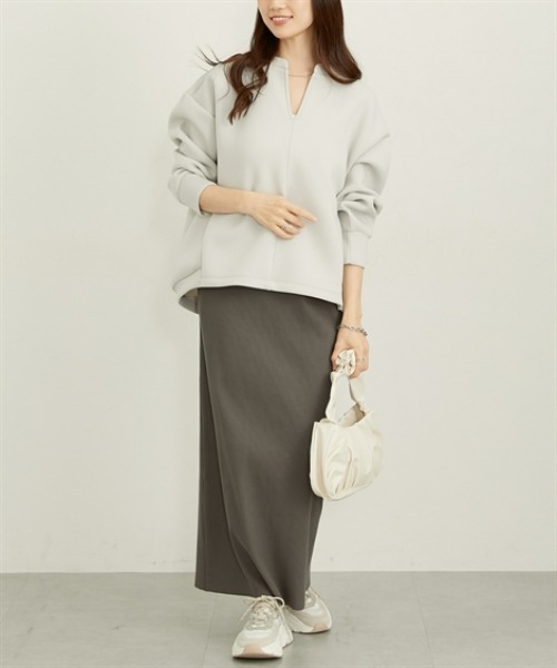 nissen（ニッセン）の「きれいめダンボールスキッパートップス（スウェット・レディース・グレー/オフホワイト/ブラック/ピンク・M/L/LL）」の10枚目の写真