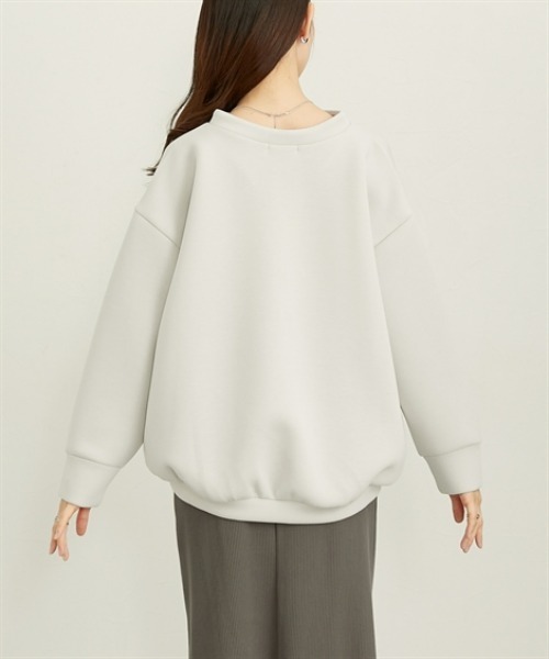 nissen（ニッセン）の「きれいめダンボールスキッパートップス（スウェット・レディース・グレー/オフホワイト/ブラック/ピンク・M/L/LL）」の12枚目の写真