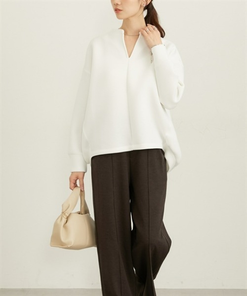 nissen（ニッセン）の「きれいめダンボールスキッパートップス（スウェット・レディース・グレー/オフホワイト/ブラック/ピンク・M/L/LL）」の16枚目の写真