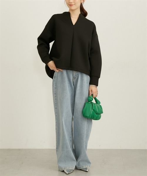 nissen（ニッセン）の「きれいめダンボールスキッパートップス（スウェット・レディース・グレー/オフホワイト/ブラック/ピンク・M/L/LL）」の22枚目の写真