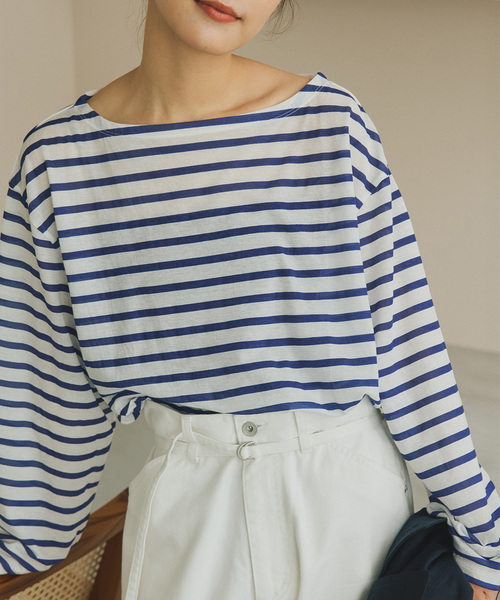 Spick & Span(スピックアンドスパン)の「シアーボーダーTシャツ(Tシャツ/カットソー・レディース・ブラック/ピンク/ブルー系その他・FREE)」の13枚目の写真