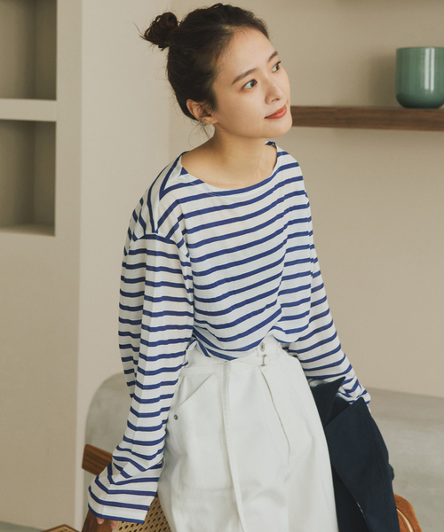 Spick & Span(スピックアンドスパン)の「シアーボーダーTシャツ(Tシャツ/カットソー・レディース・ブラック/ピンク/ブルー系その他・FREE)」の14枚目の写真