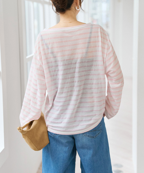 Spick & Span(スピックアンドスパン)の「シアーボーダーTシャツ(Tシャツ/カットソー・レディース・ブラック/ピンク/ブルー系その他・FREE)」の17枚目の写真