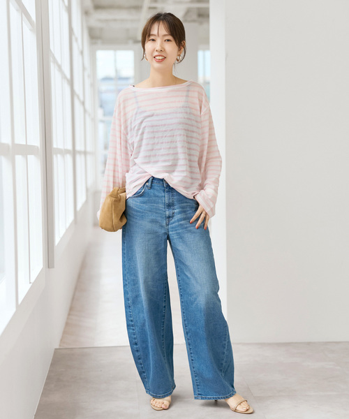 Spick & Span(スピックアンドスパン)の「シアーボーダーTシャツ(Tシャツ/カットソー・レディース・ブラック/ピンク/ブルー系その他・FREE)」の19枚目の写真