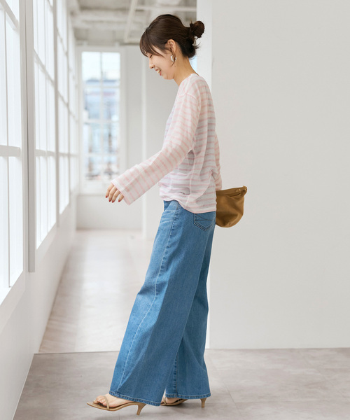 Spick & Span(スピックアンドスパン)の「シアーボーダーTシャツ(Tシャツ/カットソー・レディース・ブラック/ピンク/ブルー系その他・FREE)」の20枚目の写真