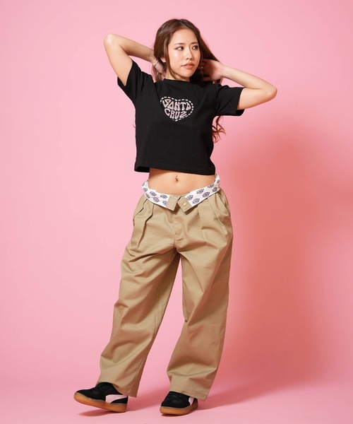SANTA CRUZ(サンタクルーズ)の「SANTA CRUZ/サンタクルーズ 半袖 クロップドTシャツ レディース METALLIC HEART LAND SSTEE ムラサキ限定 502262435(Tシャツ/カットソー・レディース・ホワイト/ブラック/ラベンダー・L/M)」の10枚目の写真