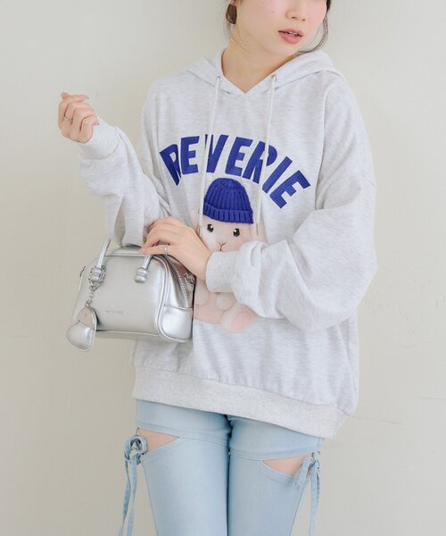 【ひろひろ様】ちぃましゃ　ニットパーカー　オフホワイト　ニット帽 セール】ニット帽ウサギパーカー（パーカー）｜Another Branch olive