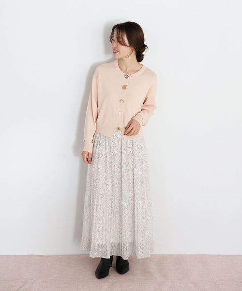 le.coeur blanc(ルクールブラン)の「TORRAZZO DONNAビジューコンパクトカーデ(カーディガン/ボレロ・レディース・ネイビー/ライトピンク・38)」の8枚目の写真