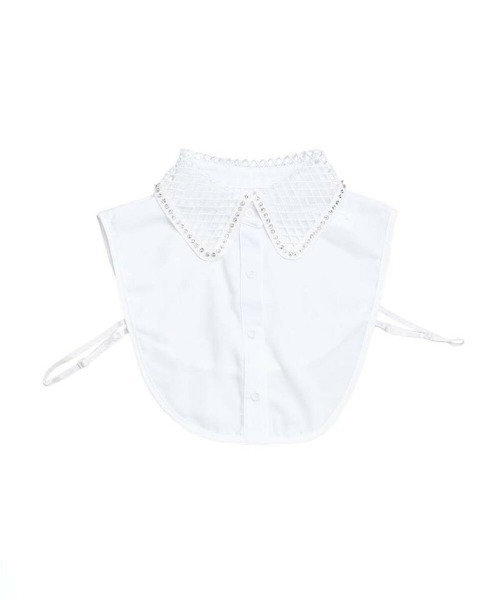 Narcissus（ナルシス）の「メッシュビジューつけ襟（付け襟・レディース・ホワイト・FREE）」の2枚目の写真