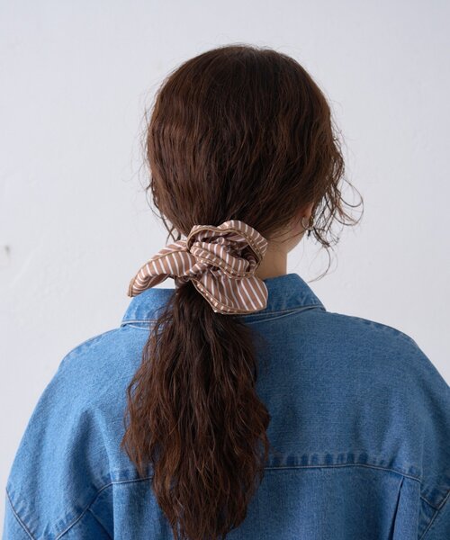 CIAOPANIC TYPY（チャオパニックティピー）の「:lilチェーン付きストライプシュシュ（キーホルダー・レディース・ブラック/ブラウン/ブルー・ONE SIZE）」の22枚目の写真