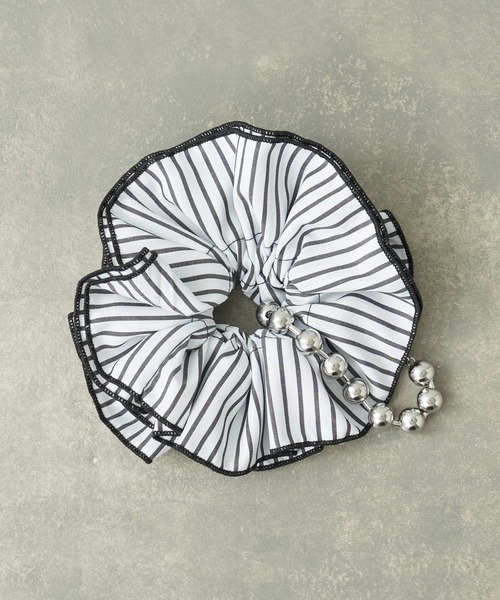 CIAOPANIC TYPY（チャオパニックティピー）の「:lilチェーン付きストライプシュシュ（キーホルダー・レディース・ブラック/ブラウン/ブルー・ONE SIZE）」の8枚目の写真