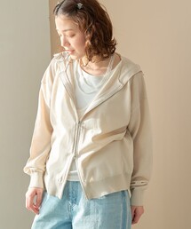 シアーニット ダブルジップパーカー