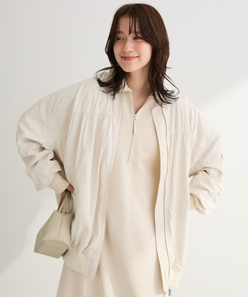 Green Parks(グリーンパークス)の「ボリュームギャザーMA-1(MA-1・レディース・グレー/ホワイト系その他2/カーキ・FREE)」の2枚目の写真