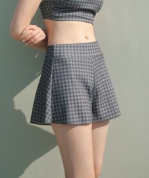 〜8/17セール【新品】グリーンレーベル オールインワンチェック柄スイムウェア Aライン オールインワン スイムウェア / 水着（水着）｜green label
