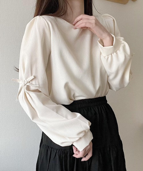 Nana（ナナ）の「リボンスリーブガーリーブラウス（シャツ/ブラウス・レディース・ライトベージュ・FREE）」の4枚目の写真