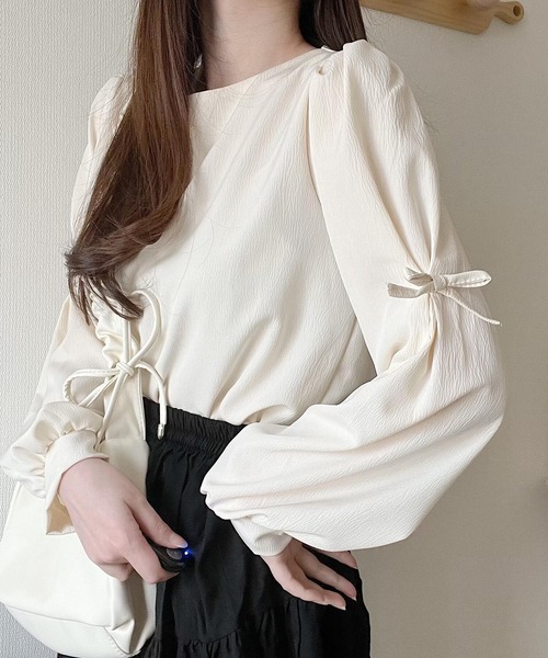 Nana（ナナ）の「リボンスリーブガーリーブラウス（シャツ/ブラウス・レディース・ライトベージュ・FREE）」の5枚目の写真