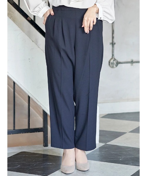 Re-J&SUPURE(リジェイアンドスプル)の「【大きいサイズ】【ストレッチツイル】テーパードパンツ(セットアップ可)(その他パンツ・レディース・ベージュ/ネイビー/ブラック/グレー・XX-LARGE/XXX-LARGE/XXXX-LARGE)」の2枚目の写真