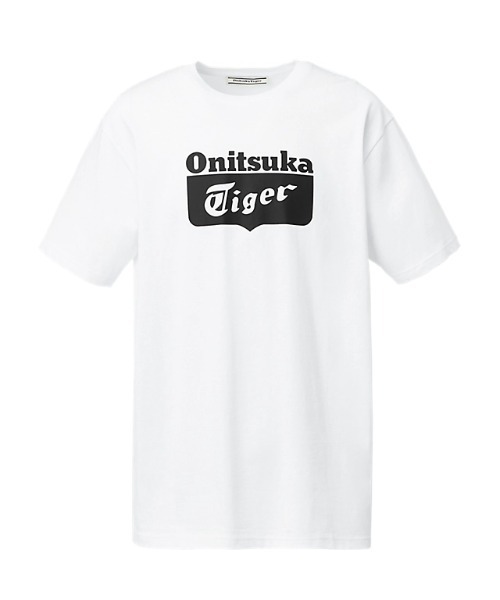 Onitsuka Tiger(オニツカタイガー)の「LOGO TEE / ロゴティー(Tシャツ/カットソー・レディース・ホワイト×レッド/ホワイト系・S/XS/XL/L/M)」の1枚目の写真