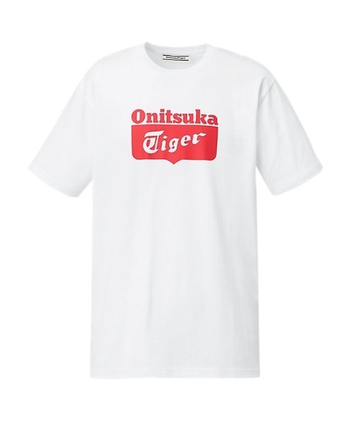 Onitsuka Tiger(オニツカタイガー)の「LOGO TEE / ロゴティー(Tシャツ/カットソー・レディース・ホワイト×レッド/ホワイト系・S/XS/XL/L/M)」の2枚目の写真