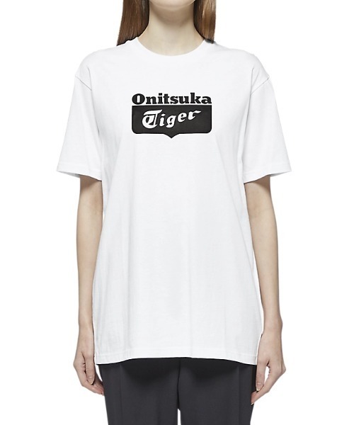 Onitsuka Tiger(オニツカタイガー)の「LOGO TEE / ロゴティー(Tシャツ/カットソー・レディース・ホワイト×レッド/ホワイト系・S/XS/XL/L/M)」の4枚目の写真