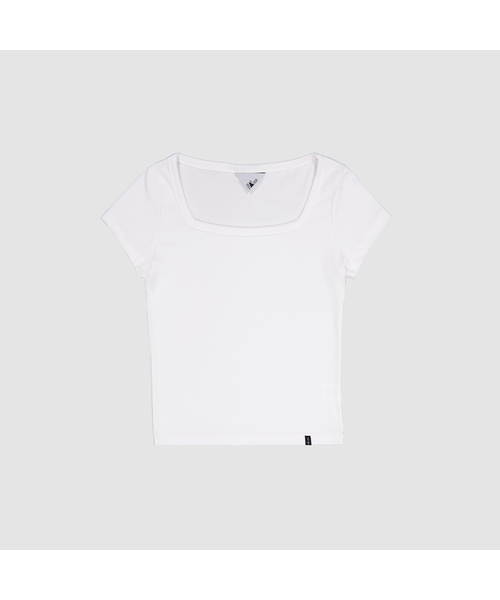 DEARSTALKER(ディアストーカー)の「D. ベーシックコットンスクエアネックTシャツ - 3カラー(Tシャツ/カットソー・レディース・グレー/ホワイト系1/ブラック/ブラック×グレー/チャコール/ネイビー/モカ/ホワイト/PINK/ブラック×ホワイト/チャコールグレー/ホワイト系その他2・FREE/0(FREE))」の2枚目の写真