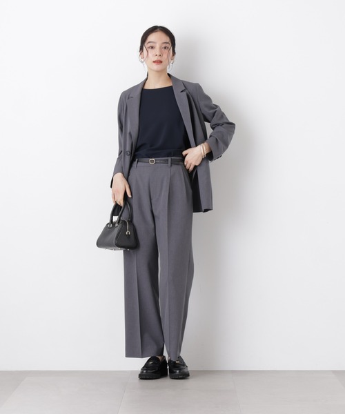 NANO universe(ナノユニバース)の「ライトファンクション ダブルジャケット(セットアップ可)(テーラードジャケット・レディース・ネイビー/ベージュ/グレー・S/M)」の14枚目の写真