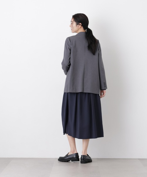 NANO universe(ナノユニバース)の「ライトファンクション ダブルジャケット(セットアップ可)(テーラードジャケット・レディース・ネイビー/ベージュ/グレー・S/M)」の22枚目の写真