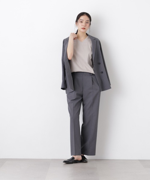 NANO universe(ナノユニバース)の「ライトファンクション ダブルジャケット(セットアップ可)(テーラードジャケット・レディース・ネイビー/ベージュ/グレー・S/M)」の17枚目の写真