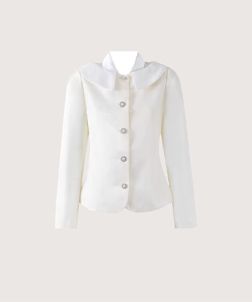 LA POMME petit(ラポミ・プチ)の「Princess Pearl Button Jacket Set Up(セットアップ・レディース・シャンパン・MEDIUM/SMALL)」の2枚目の写真