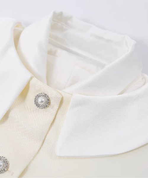 LA POMME petit(ラポミ・プチ)の「Princess Pearl Button Jacket Set Up(セットアップ・レディース・シャンパン・MEDIUM/SMALL)」の4枚目の写真